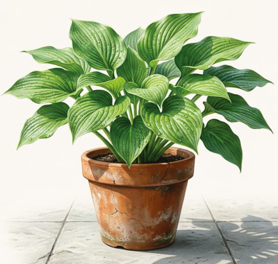 Hosta i terrakotta kruka
